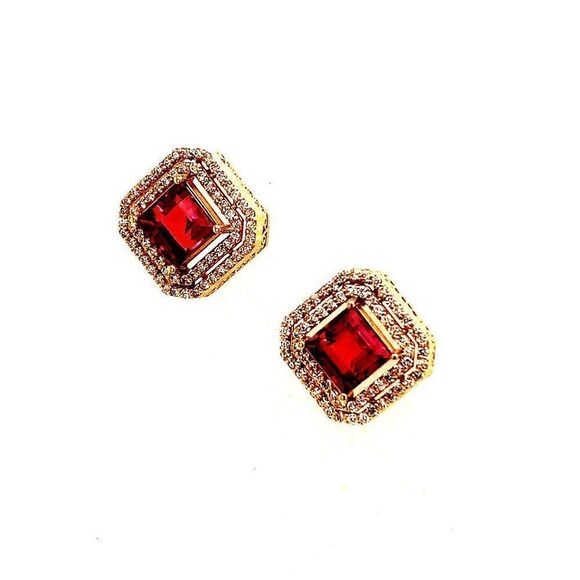 Natural Tourmaline Diamond Earrings 14k Gold 4.47 TCW Certified $6,970 112167 - Picture 9 of 13
